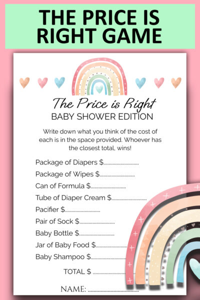 Rainbow baby shower games